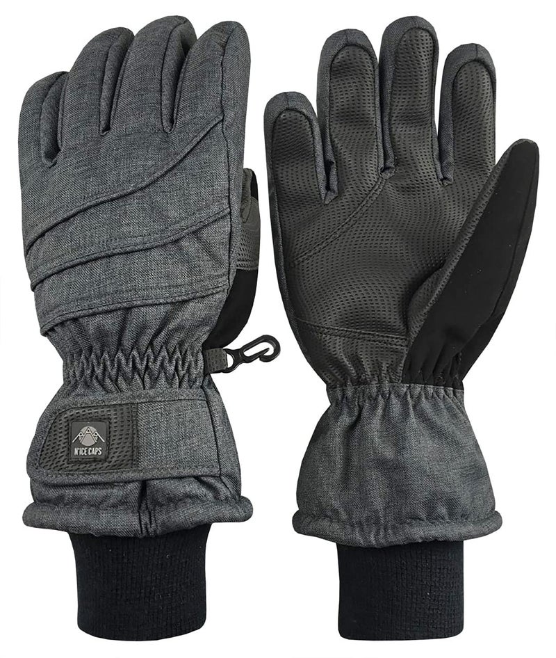N'Ice Caps Kids Waterproof Winter Thinsulate Warm Gloves (Charcoal Melange, 7-8 Years) - Image 1